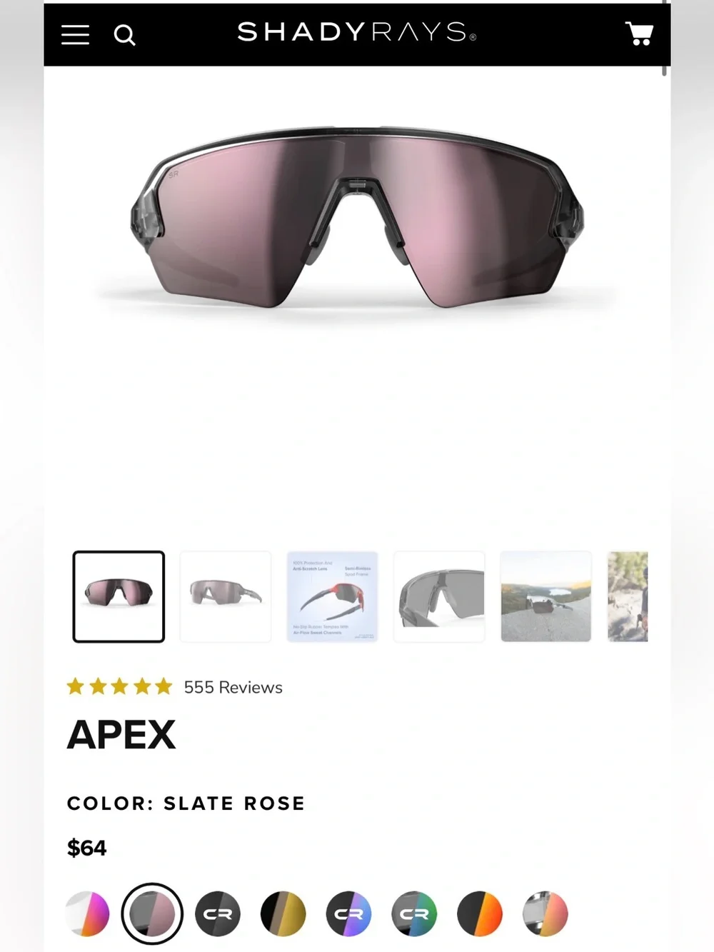 Polarized Shady Rays Apex Sunglasses in Slate Rose